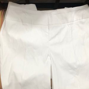 White slim ankle pants